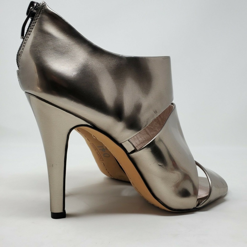 Vince Camuto Karmi Peep Toe Silver Leather Booties - Picture 4 of 11